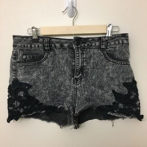 Boom Boom Jeans Cropped Lace Shorts